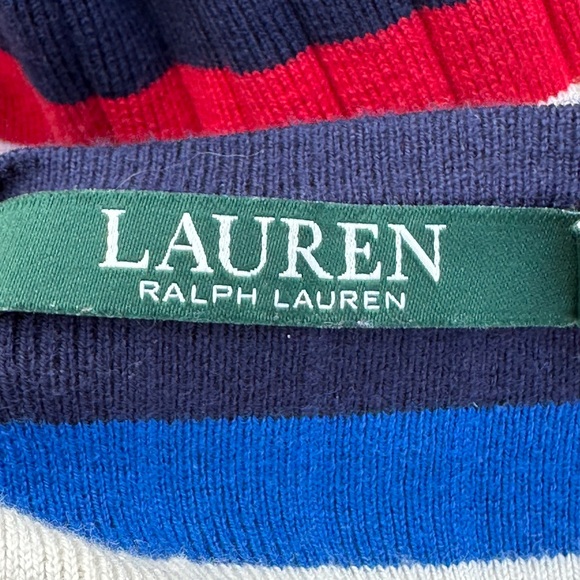 Lauren by Ralph Lauren Women's Razella Striped 3/4 Sleeve Boat Neck Dress Size L - Picture 9 of 10